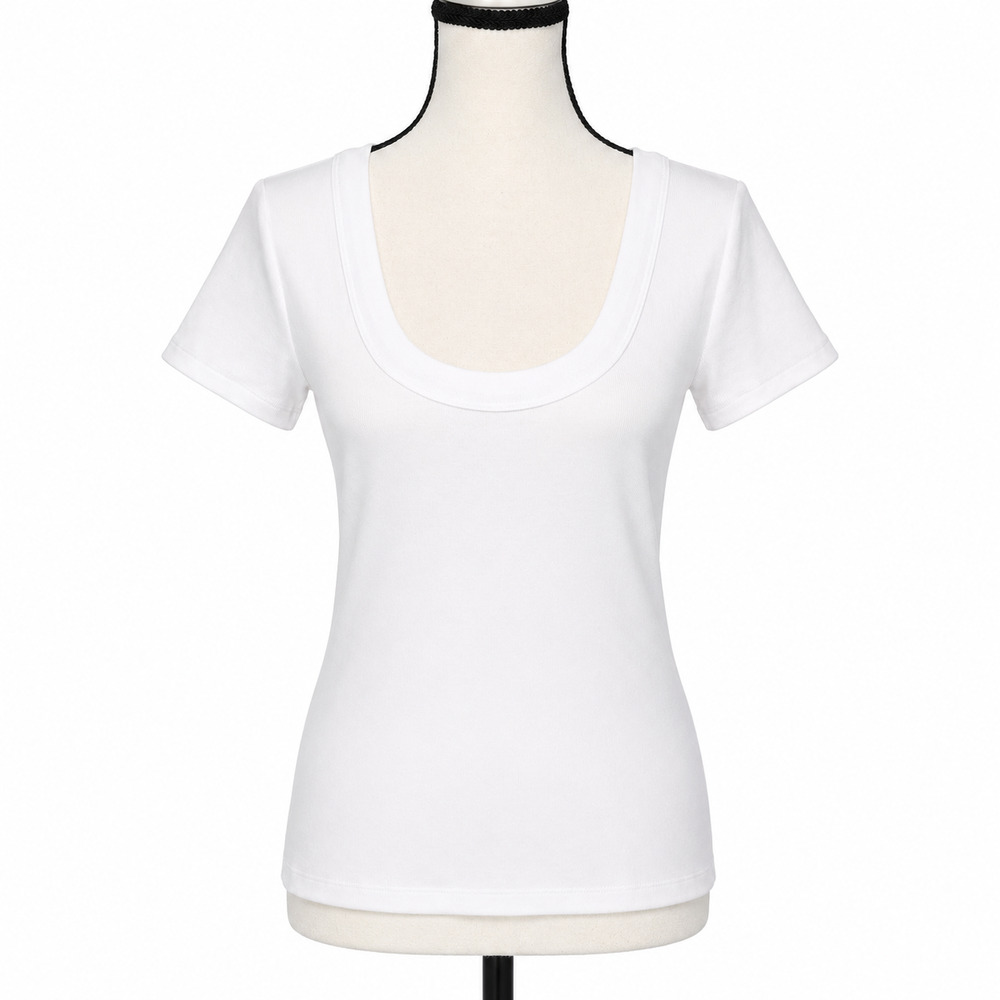 Madewell Scoopneck Tee Womens Medium White Ribbed Short Sleeve Supima Cotton NWT